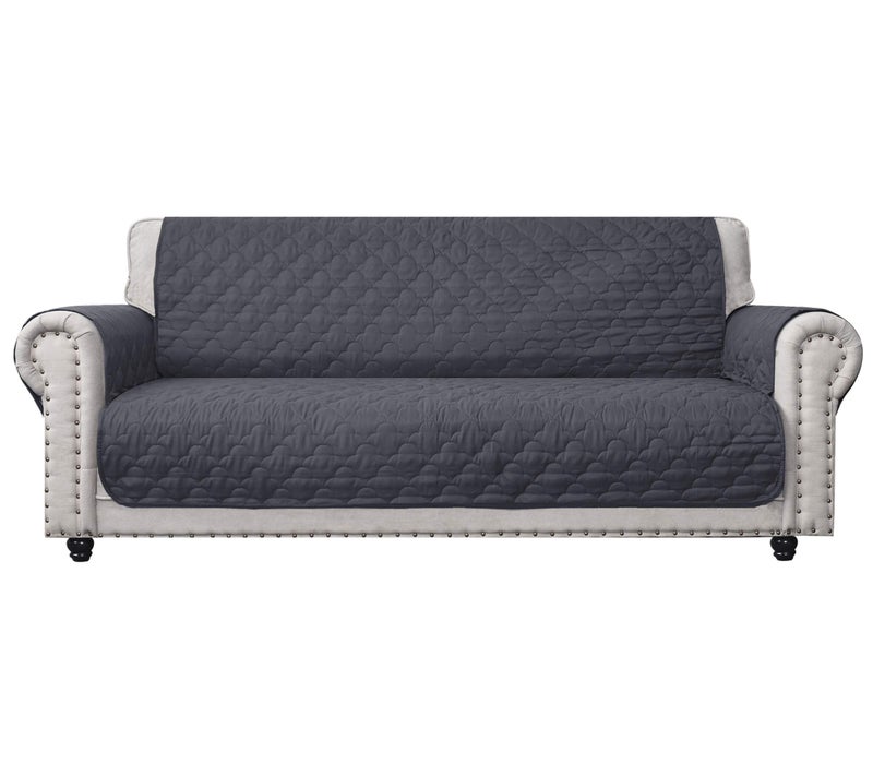 CHHKON Dark Grey Sofa Cover for Dog with Side Pockets 100% Waterproof Quilted Furniture Protector Sofa Slipcovers for Furniture Sofa, Pets for Leather Couch (Dark Grey, 68'') - Image 1